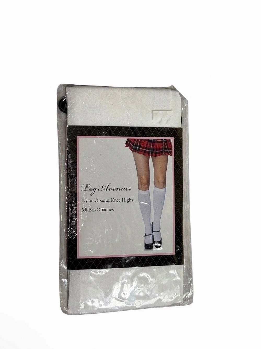 NWT Leg Avenue Nylon white Opaque Knee Highs Socks